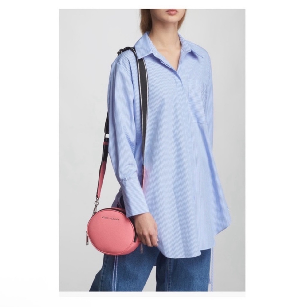 New! MARC JACOBS Logo The Rewind Leather Crossbody Bag in Salmon Pink - Picture 2 of 14
